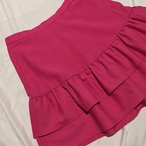 J Crew hot pink ruffle skirt, new!